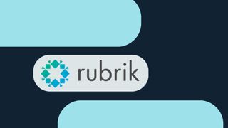 Rubrik logo appearing on a background of dark blue